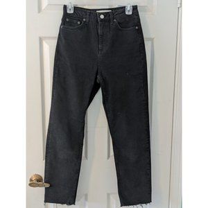 Topshop black high-waisted boyfriend jeans, sz 26
